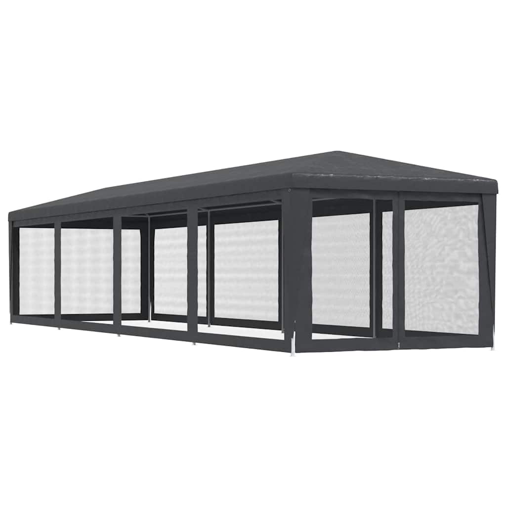 vidaXL Party Tent | Anthracite | HDPE with coating | 3x12 m | Collapsible 5