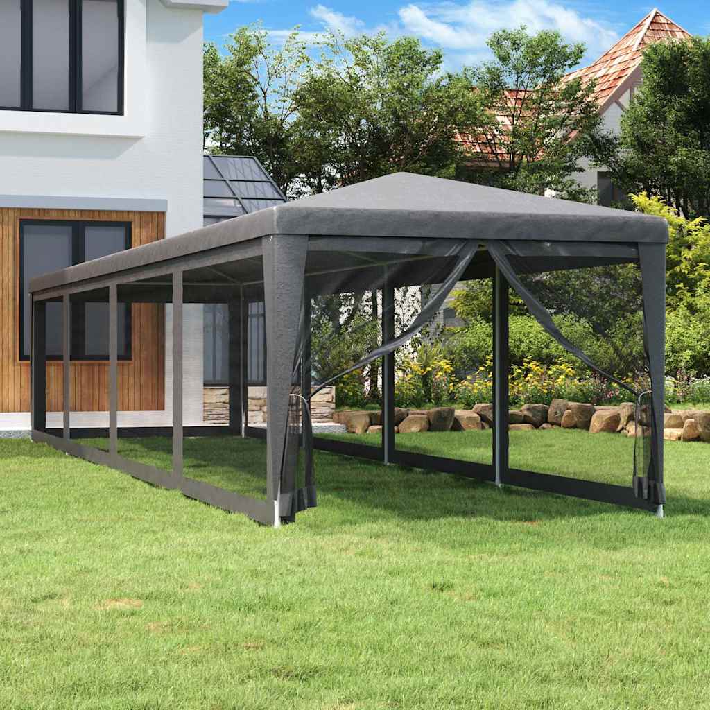 vidaXL Party Tent | Anthracite | HDPE with coating | 3x12 m | Collapsible 1