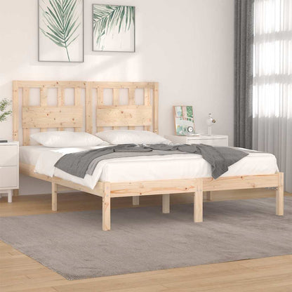 Bed Frame without Mattress Solid Wood Length 200 cm Natural 120 cm