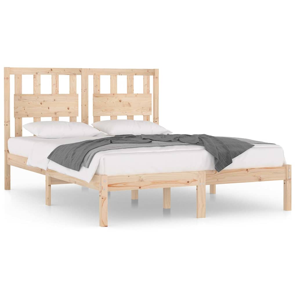 Bed Frame without Mattress Solid Wood Length 200 cm Natural 180 cm
