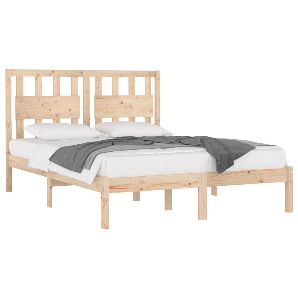Bed Frame without Mattress Solid Wood Length 200 cm Natural 180 cm