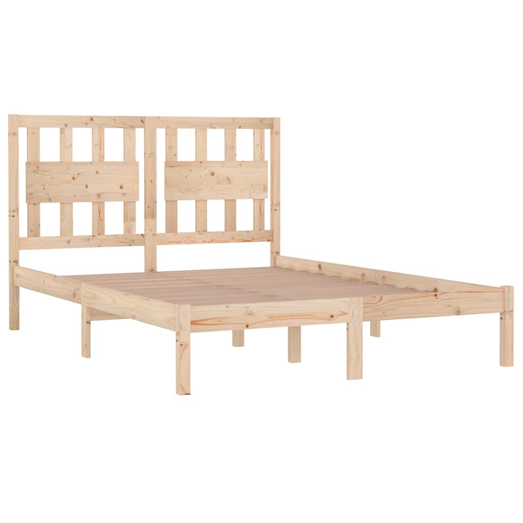 Bed Frame without Mattress Solid Wood Length 200 cm Natural 180 cm