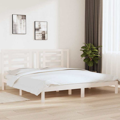Bed Frame without Mattress Solid Wood Pine Length 200 cm White 200 cm