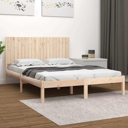 Bed Frame without Mattress Solid Wood Pine Length 200 cm Natural 180 cm