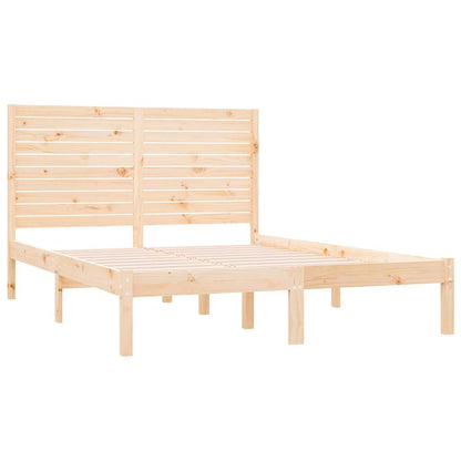 Bed Frame without Mattress Solid Wood Length 200 cm Natural 140 cm