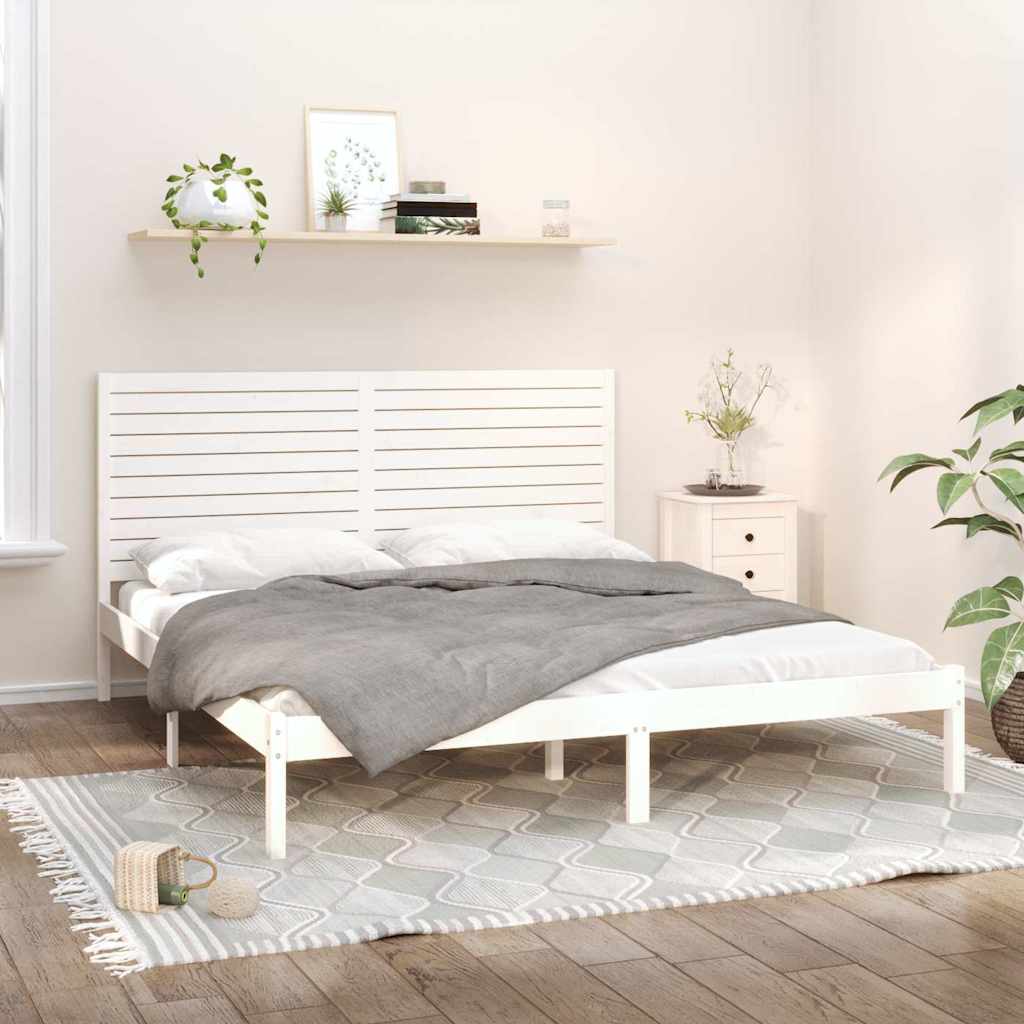 Bed Frame without Mattress Solid Wood Length 200 cm White 180 cm