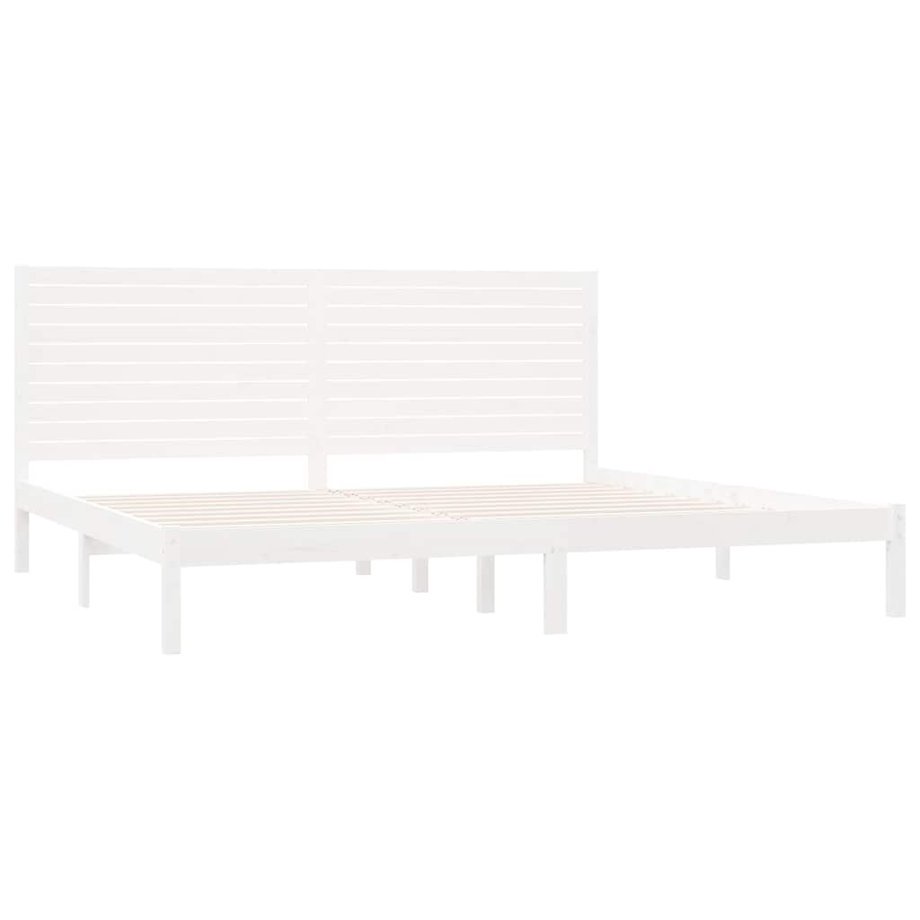 Bed Frame without Mattress Solid Wood Length 200 cm White 200 cm