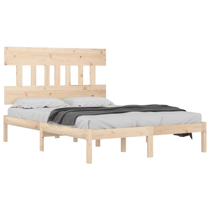 Bed Frame without Mattress Solid Wood Length 200 cm Natural 120 cm