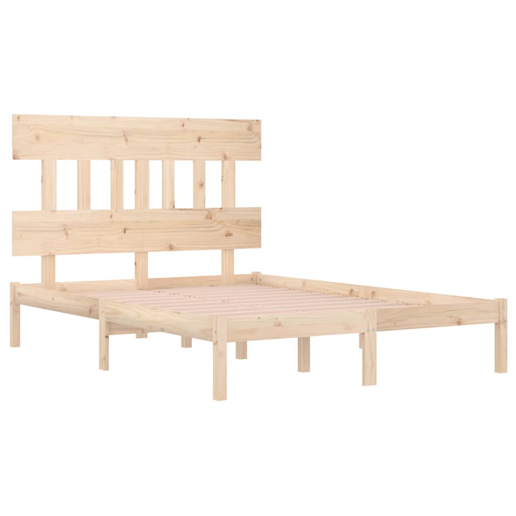Bed Frame without Mattress Solid Wood Length 200 cm Natural 120 cm