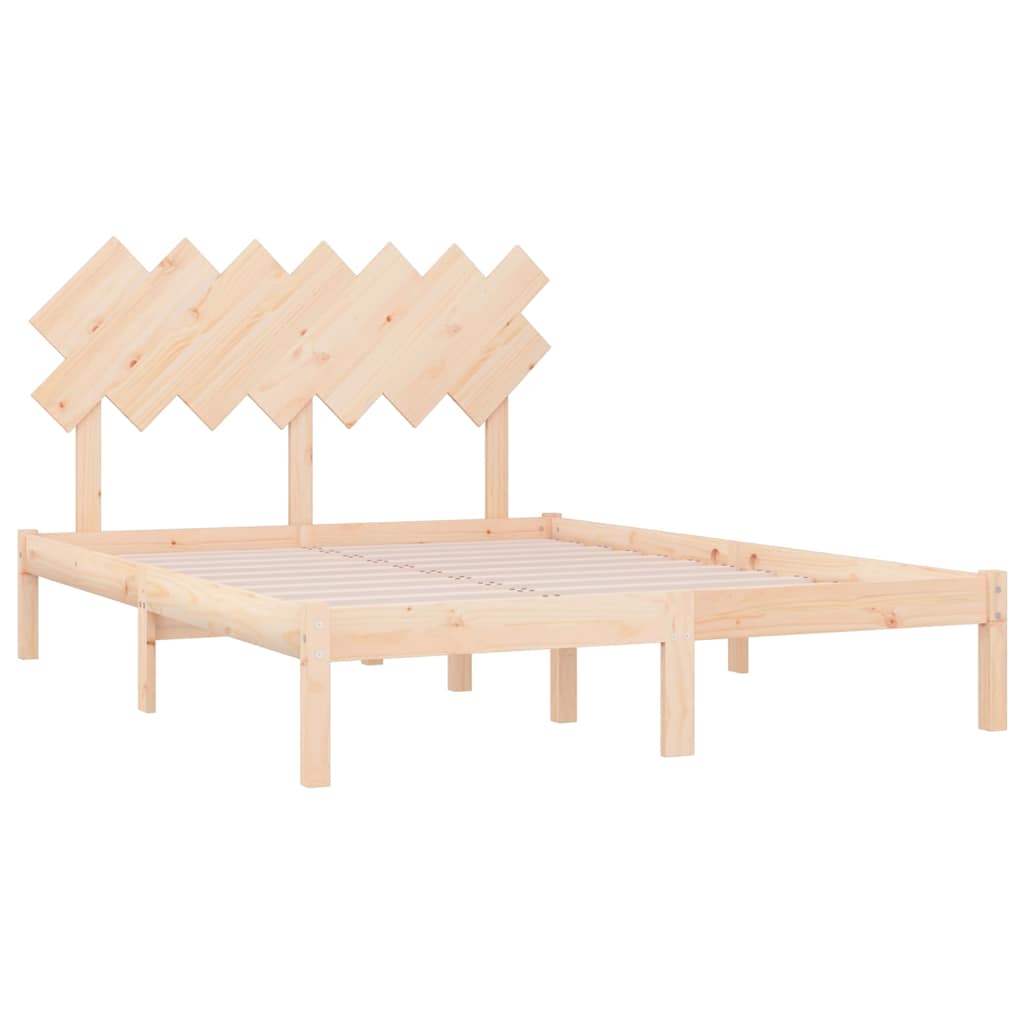 Bed Frame without Mattress Solid Wood Length 200 cm Natural 120 cm