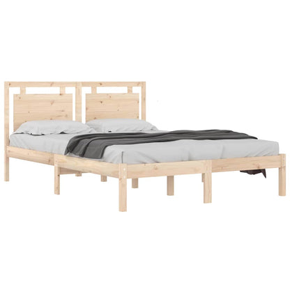 Bed Frame without Mattress Solid Wood Length 200 cm Natural 120 cm