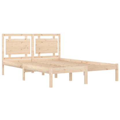 Bed Frame without Mattress Solid Wood Length 200 cm Natural 120 cm