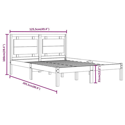 Bed Frame without Mattress Solid Wood Length 200 cm Natural 120 cm