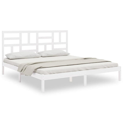 Bed Frame without Mattress Solid Wood Length 200 cm White 180 cm