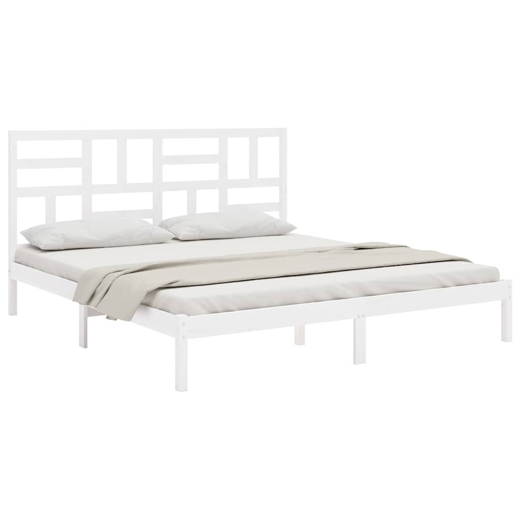 Bed Frame without Mattress Solid Wood Length 200 cm White 180 cm