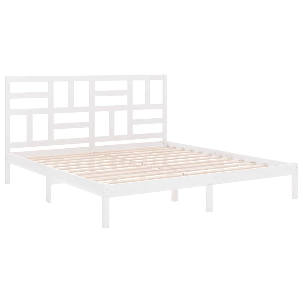 Bed Frame without Mattress Solid Wood Length 200 cm White 180 cm
