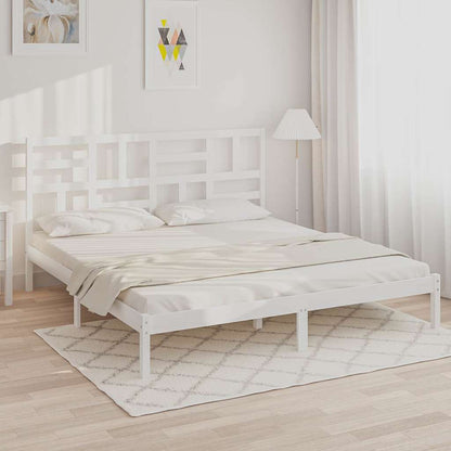 Bed Frame without Mattress Solid Wood Length 200 cm White 180 cm