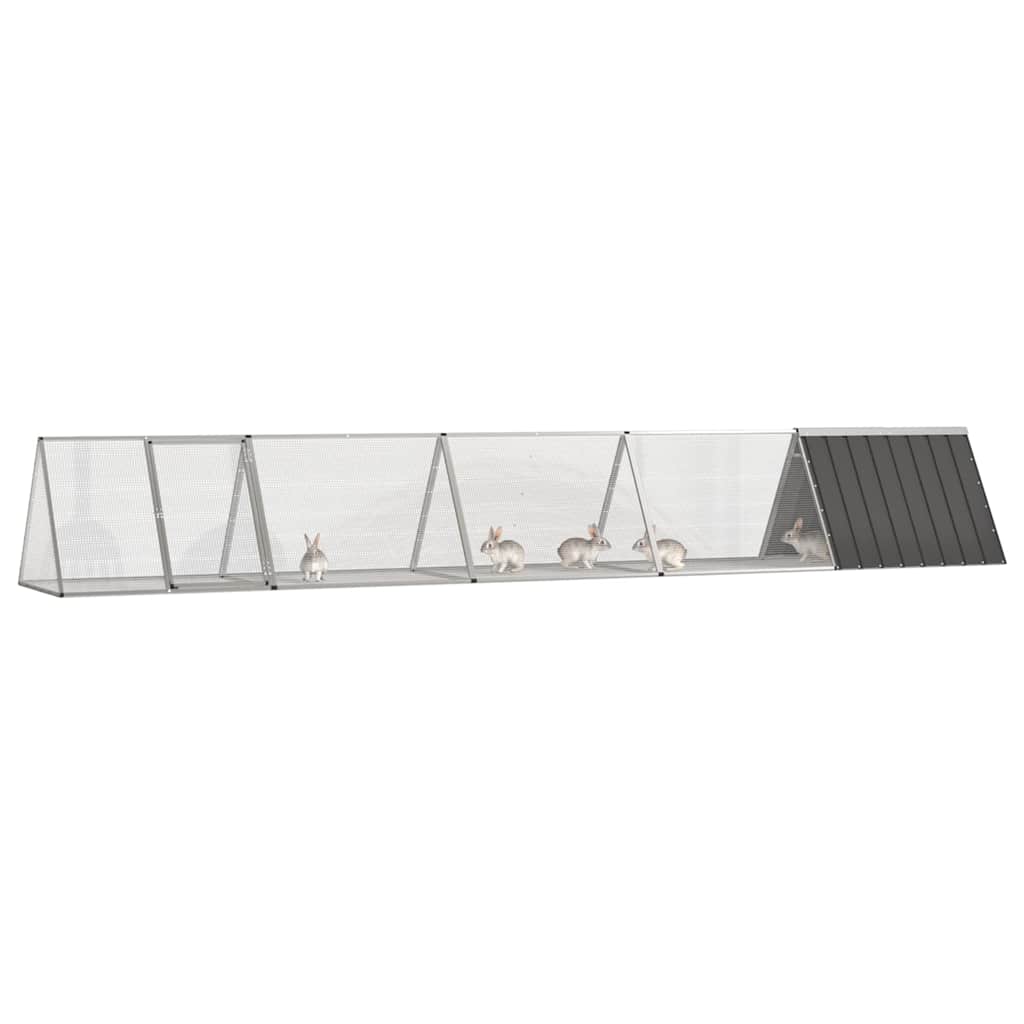 vidaXL Rabbit Cage Anthracite 504.5x80.5x71 cm Galvanised Steel 2