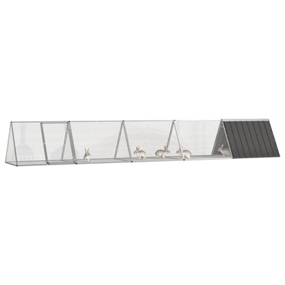 vidaXL Rabbit Cage Anthracite 504.5x80.5x71 cm Galvanised Steel 2