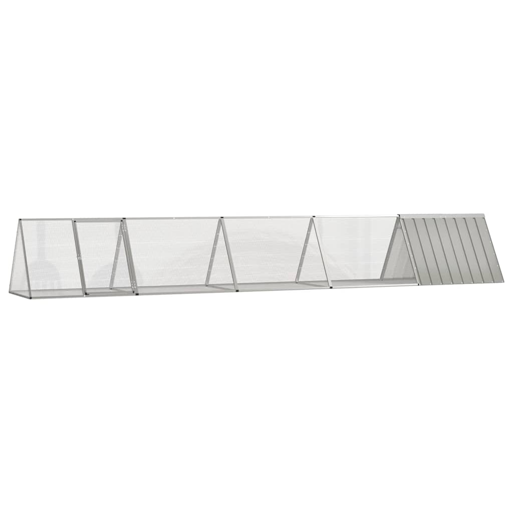 vidaXL Rabbit Cage Grey 504.5x80.5x71 cm Galvanised Steel 1