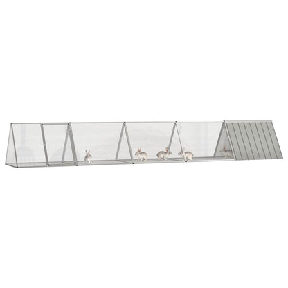 vidaXL Rabbit Cage Grey 504.5x80.5x71 cm Galvanised Steel 2