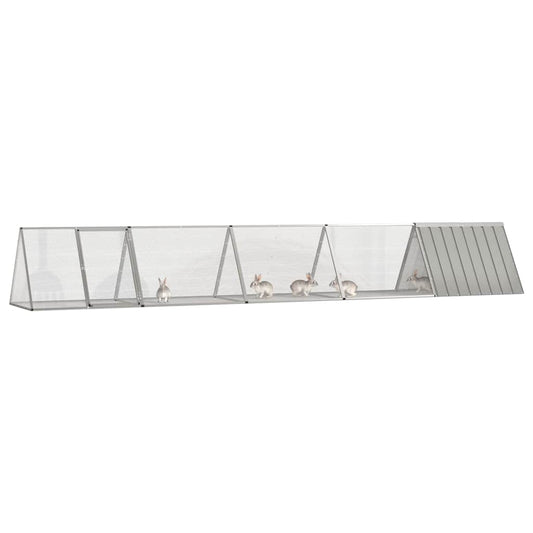 vidaXL Rabbit Cage Grey 504.5x80.5x71 cm Galvanised Steel 2