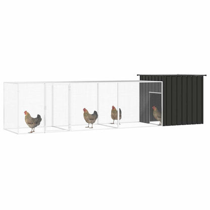 vidaXL Chicken Cage Anthracite 400x91x100 cm Galvanised Steel 2