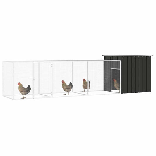 vidaXL Chicken Cage Anthracite 400x91x100 cm Galvanised Steel 2