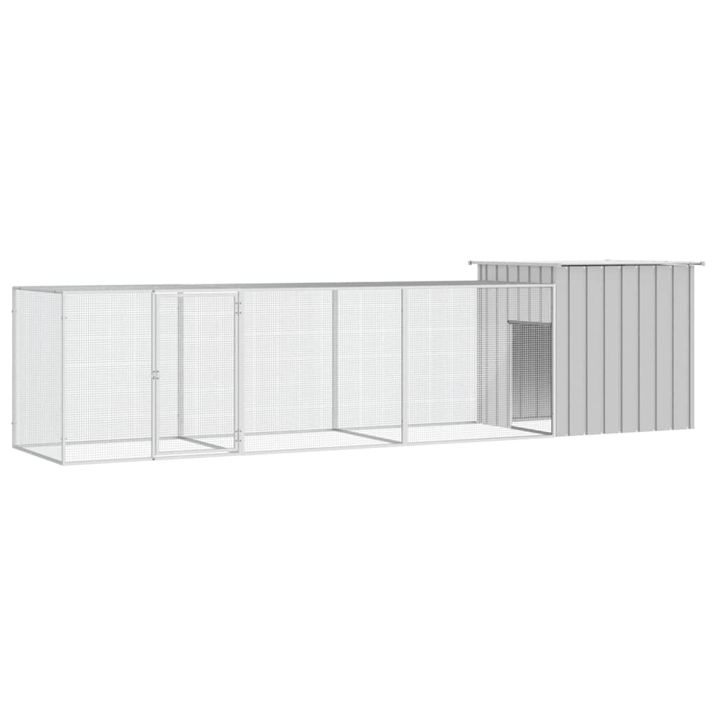 vidaXL Chicken Cage Grey 400x91x100 cm Galvanised Steel 1