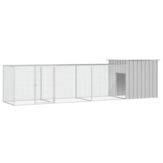 vidaXL Chicken Cage Grey 400x91x100 cm Galvanised Steel 1