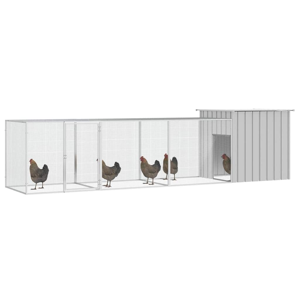 vidaXL Chicken Cage Grey 400x91x100 cm Galvanised Steel 2