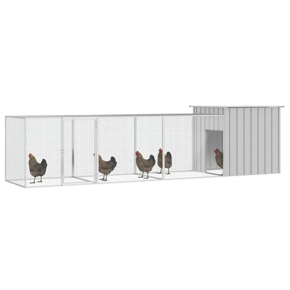 vidaXL Chicken Cage Grey 400x91x100 cm Galvanised Steel 2