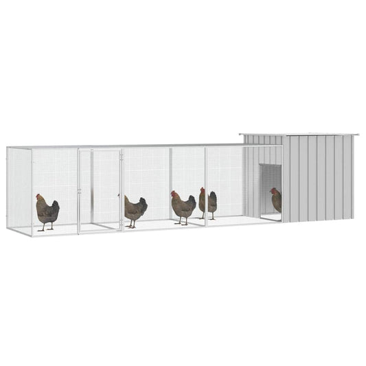 vidaXL Chicken Cage Grey 400x91x100 cm Galvanised Steel 2