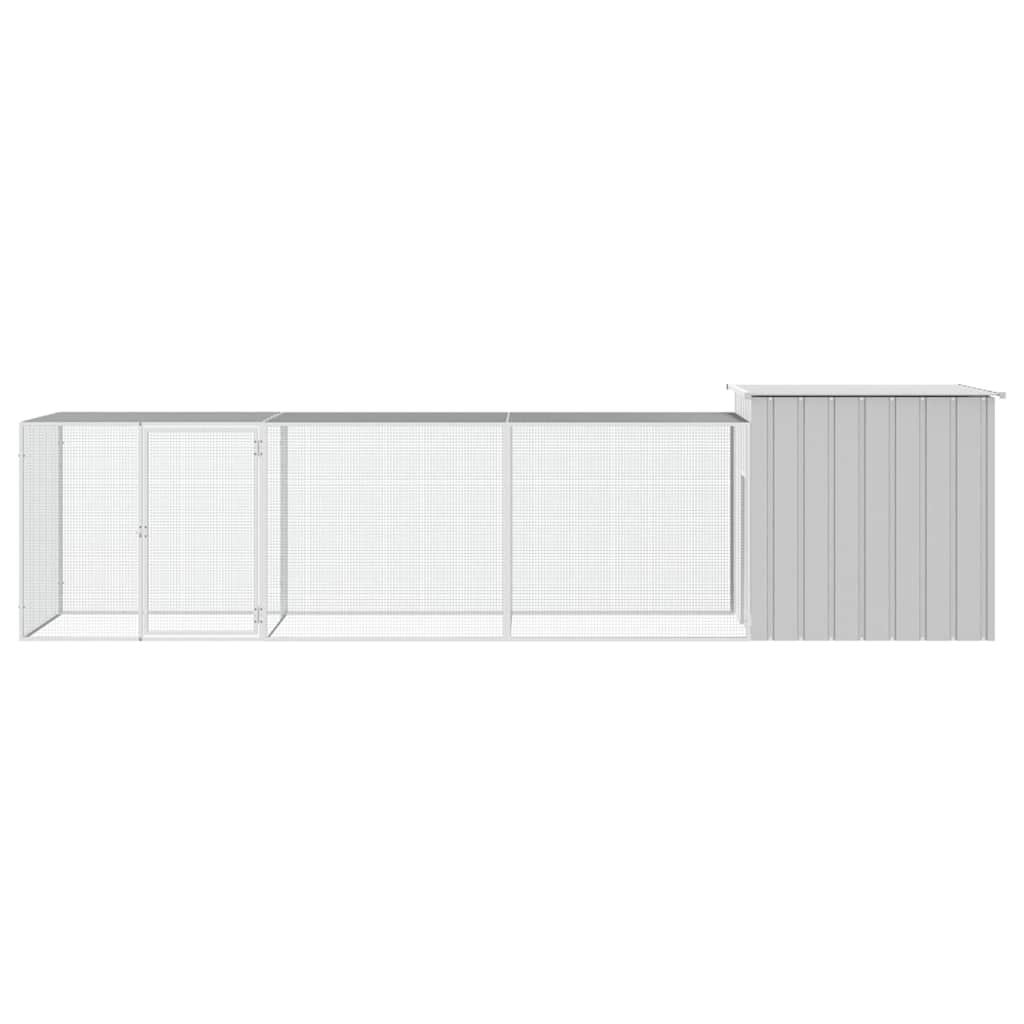 vidaXL Chicken Cage Grey 400x91x100 cm Galvanised Steel 3