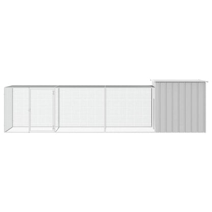vidaXL Chicken Cage Grey 400x91x100 cm Galvanised Steel 3