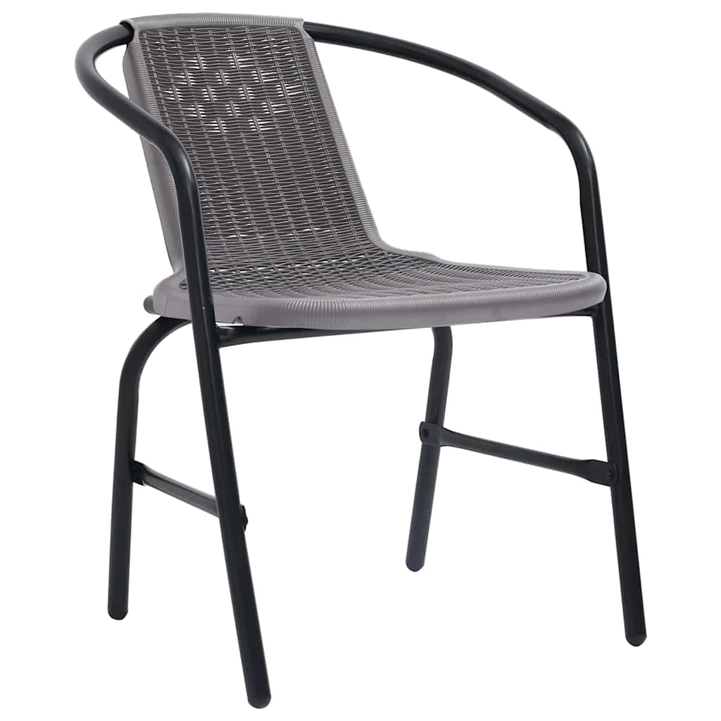 vidaXL Garden Chairs 8 pcs Plastic Rattan and Steel 110 kg 1