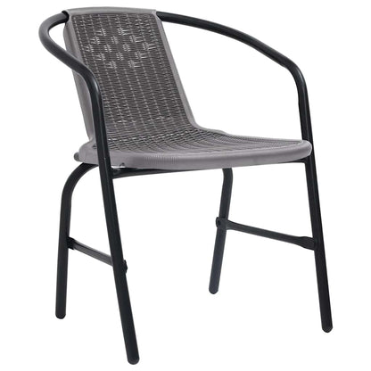 vidaXL Garden Chairs 8 pcs Plastic Rattan and Steel 110 kg 1