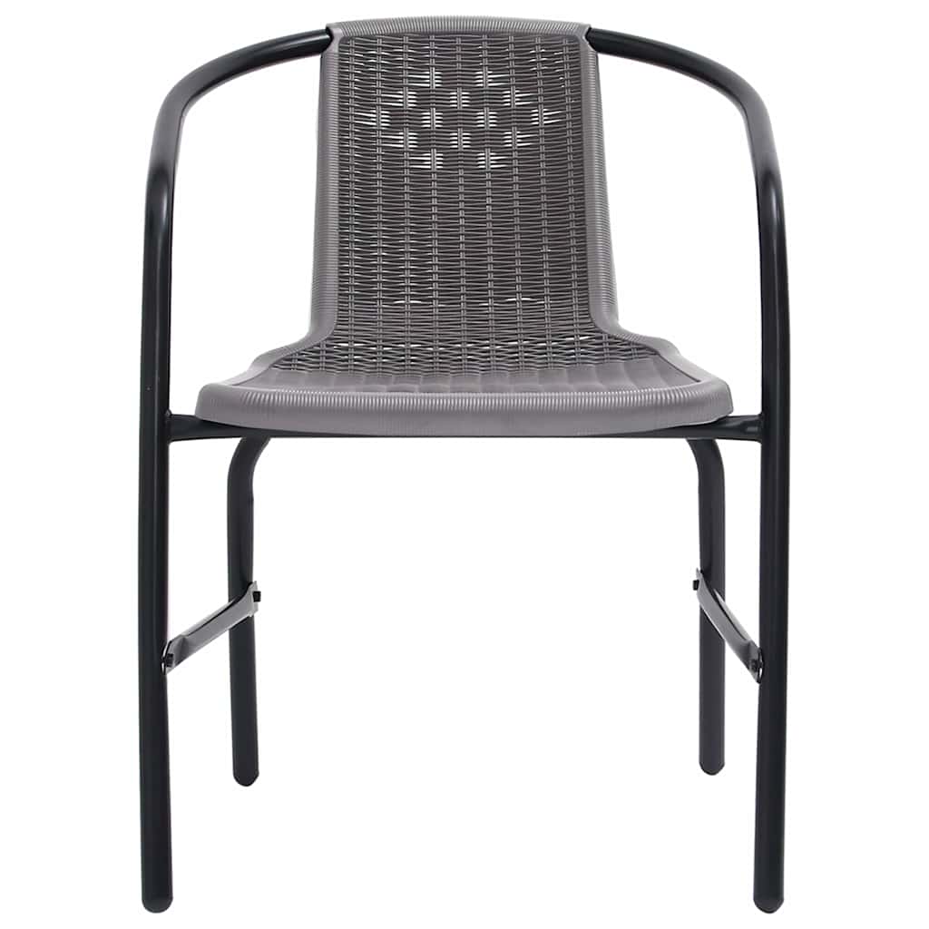 vidaXL Garden Chairs 8 pcs Plastic Rattan and Steel 110 kg 3