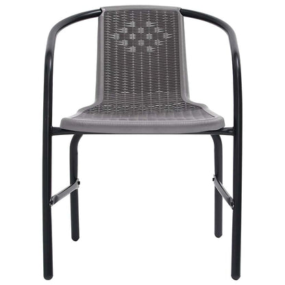 vidaXL Garden Chairs 8 pcs Plastic Rattan and Steel 110 kg 3