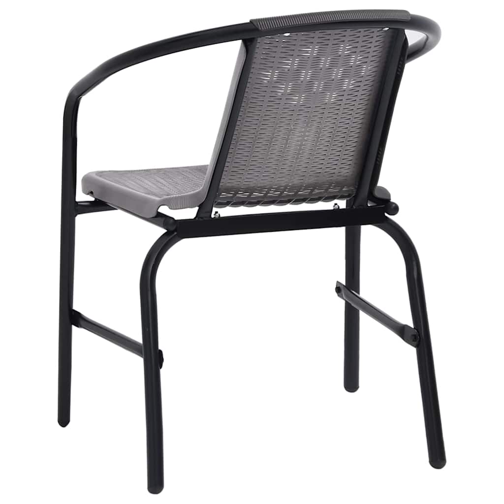 vidaXL Garden Chairs 8 pcs Plastic Rattan and Steel 110 kg 5