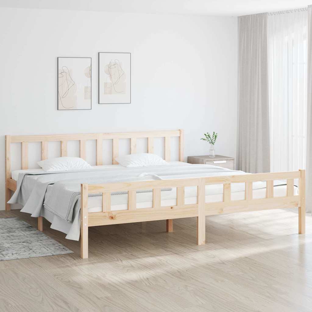 Bed Frame without Mattress Solid Wood Natural 160 cm 200 cm