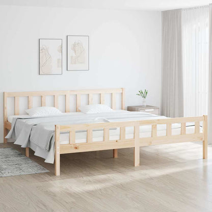 Bed Frame without Mattress Solid Wood Natural 160 cm 200 cm