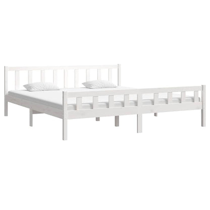 Bed Frame without Mattress Solid Wood White 160 cm 200 cm