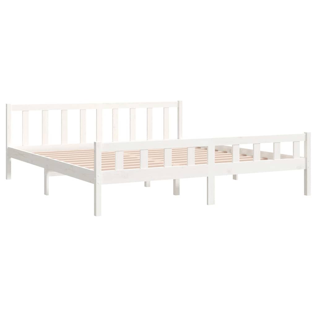 Bed Frame without Mattress Solid Wood White 160 cm 200 cm