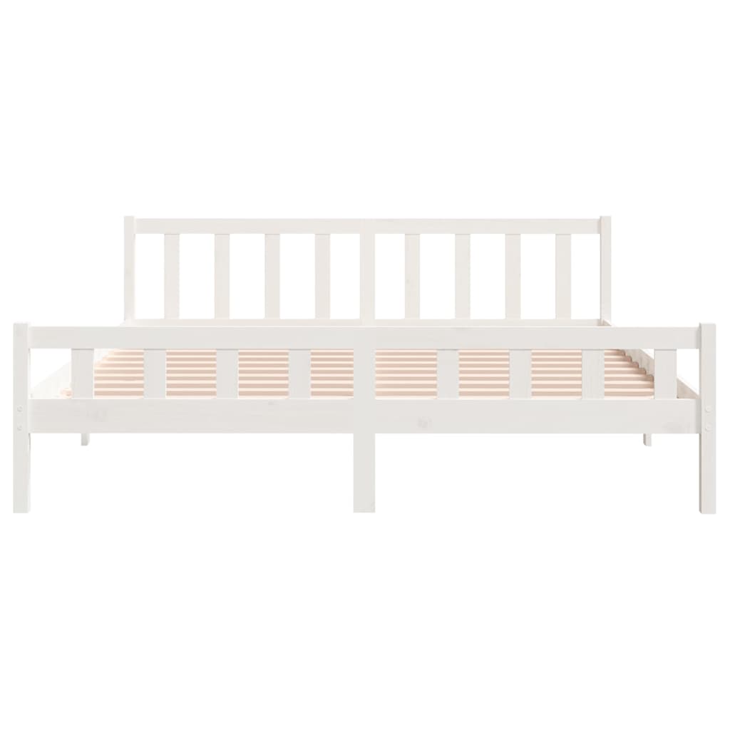 Bed Frame without Mattress Solid Wood White 160 cm 200 cm