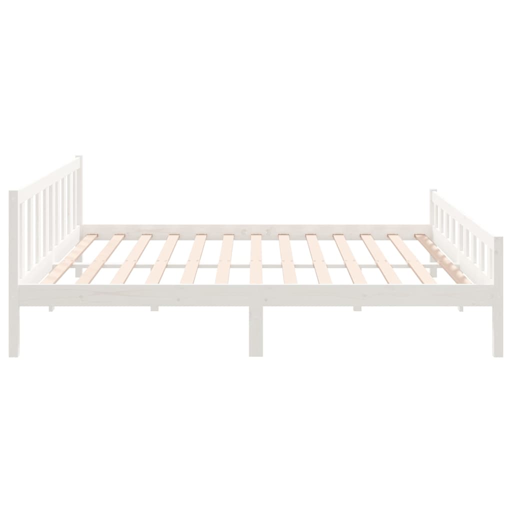 Bed Frame without Mattress Solid Wood White 160 cm 200 cm