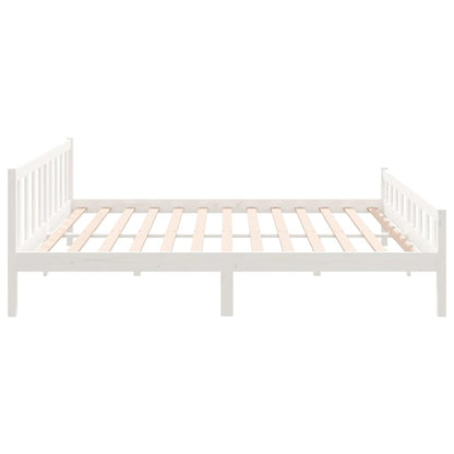 Bed Frame without Mattress Solid Wood White 160 cm 200 cm