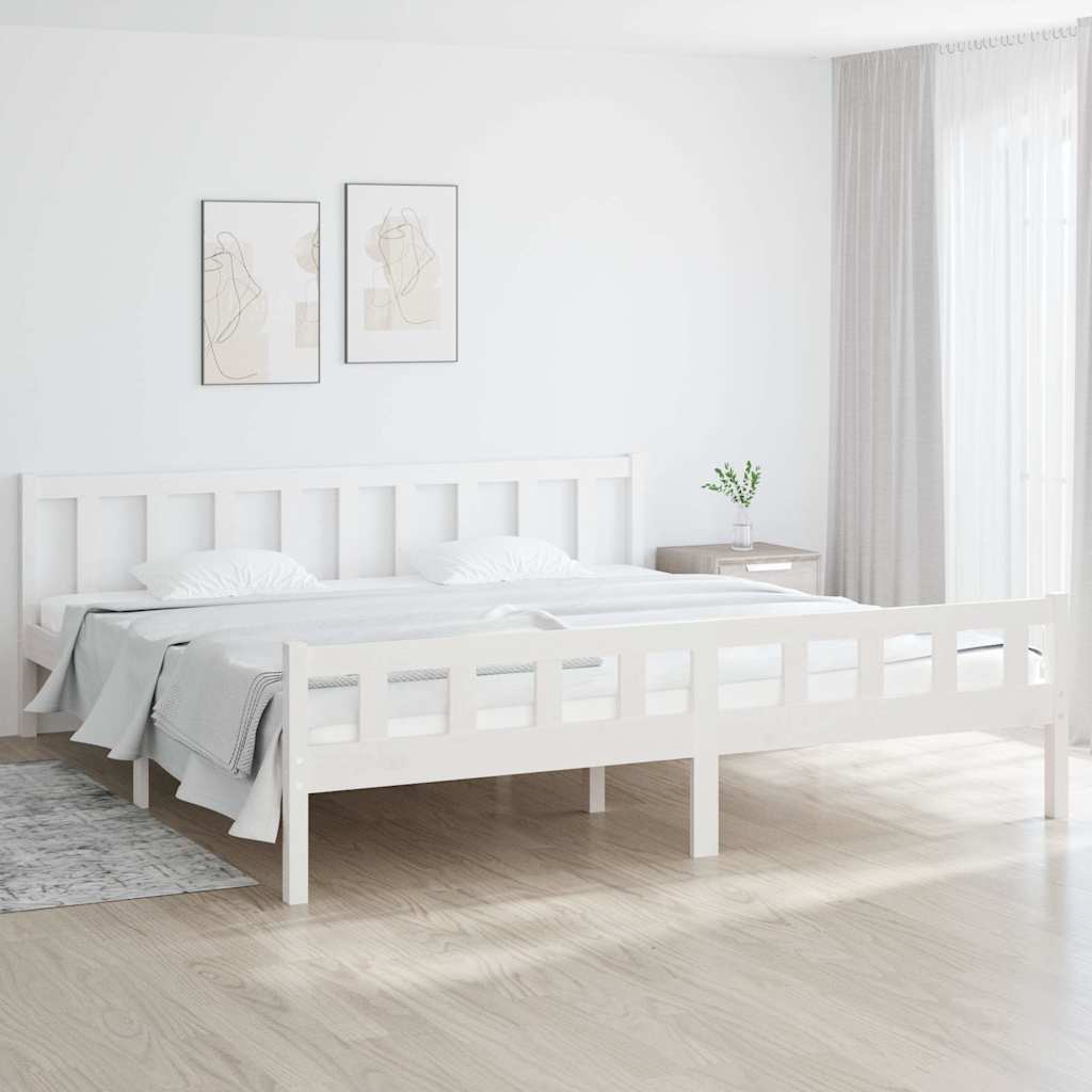 Bed Frame without Mattress Solid Wood White 160 cm 200 cm