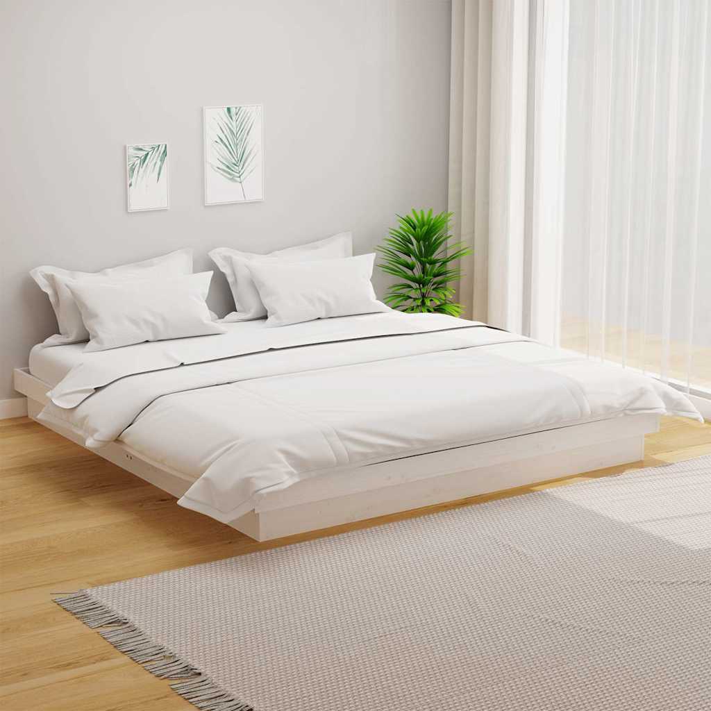 Bed Frame without Mattress Solid Wood Length 200 cm White 180 cm