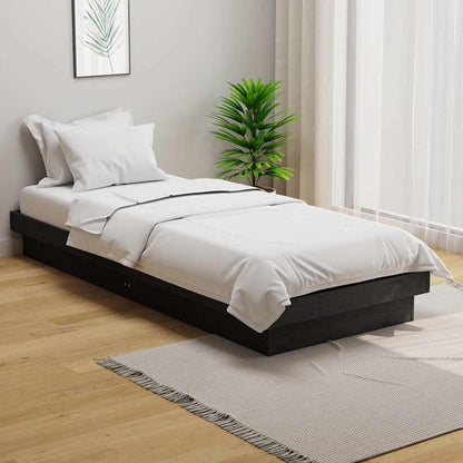 Bed Frame without Mattress Solid Wood Double Length 190 cm Grey 75 cm